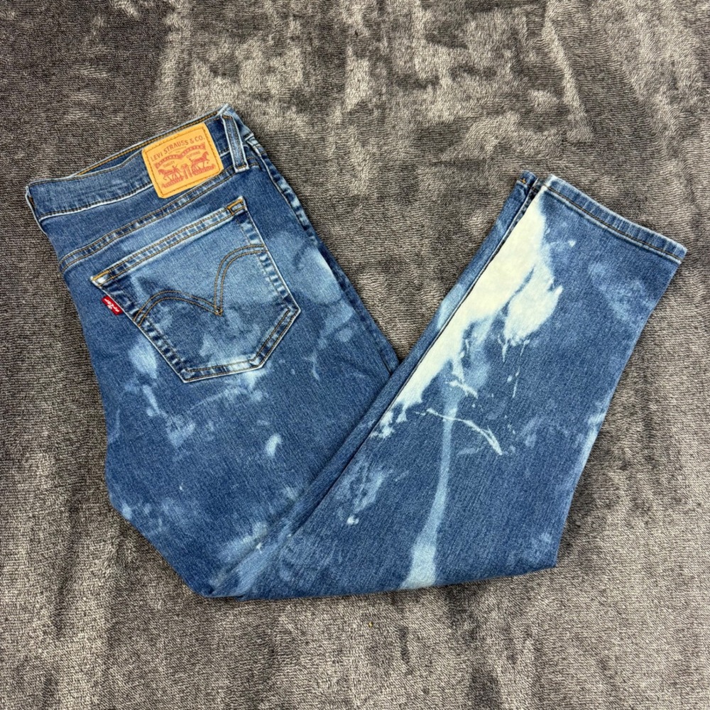 Levis Jeans Womens 30 Blue Boyfriend 19887-0321 Bleached Acid Wash Denim Pants